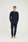 Pajama men Soft autumn made in Turkey - Navy 100% cotton 9222