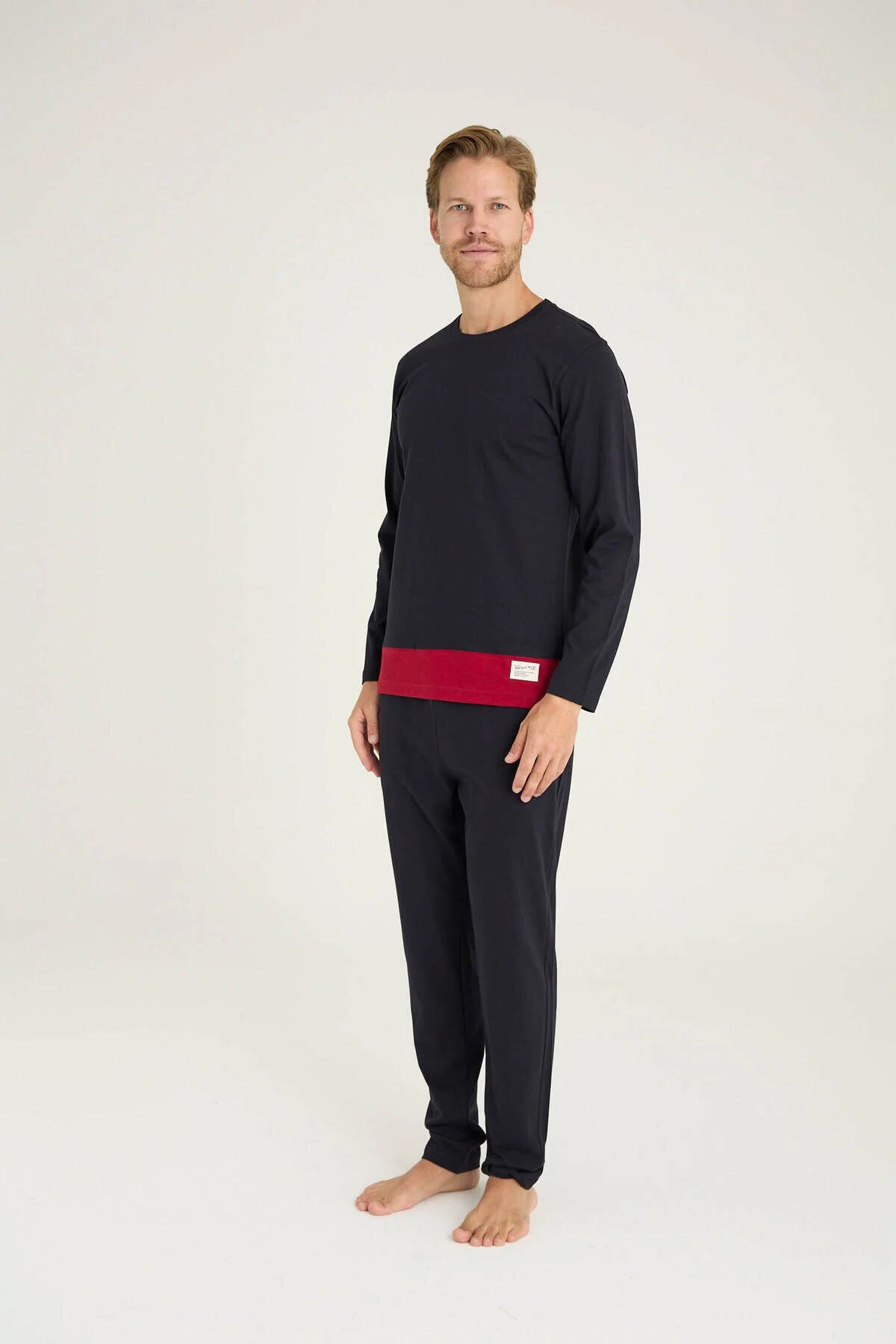 Pajama men Medium Thick made in Turkey - Navy  100% cotton 6011