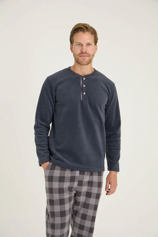 Winter Pajama men Polar made in Turkey -grey 7304