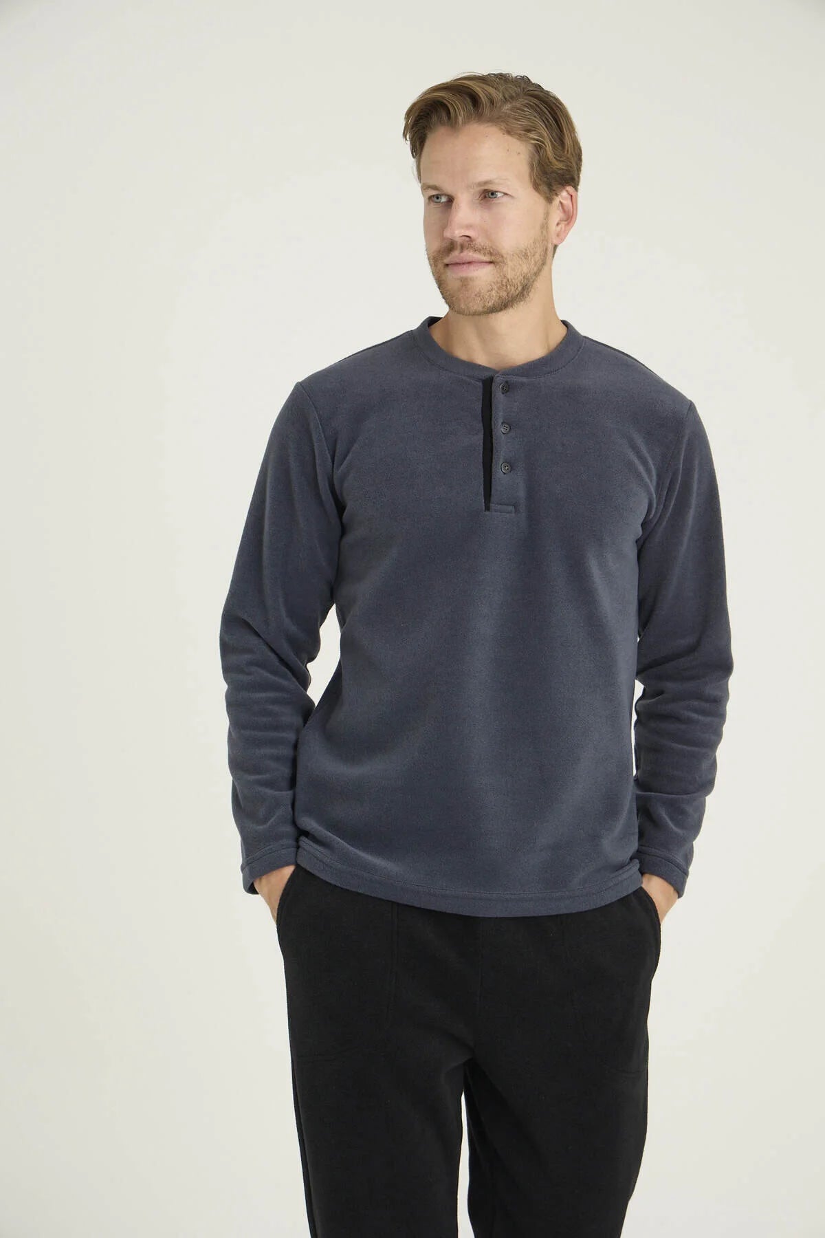 Winter Pajama men Polar made in Turkey - Grey 7305