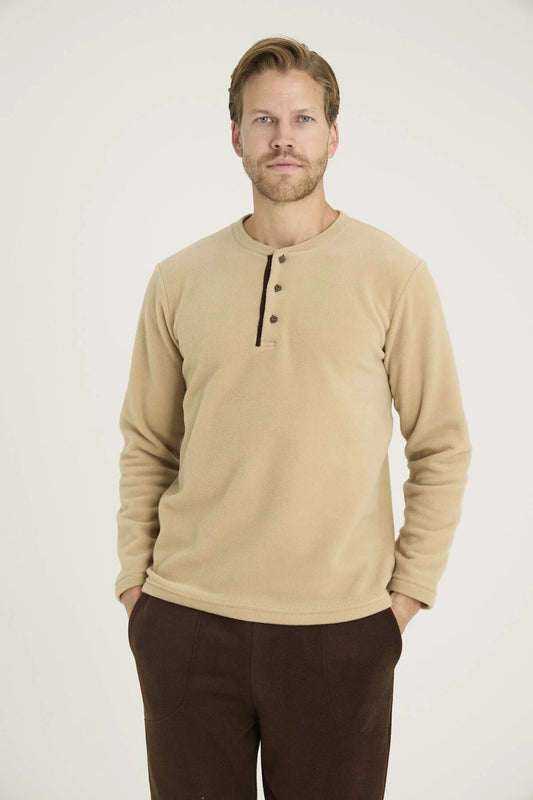 Winter Pajama men Polar made in Turkey -Beige 7305