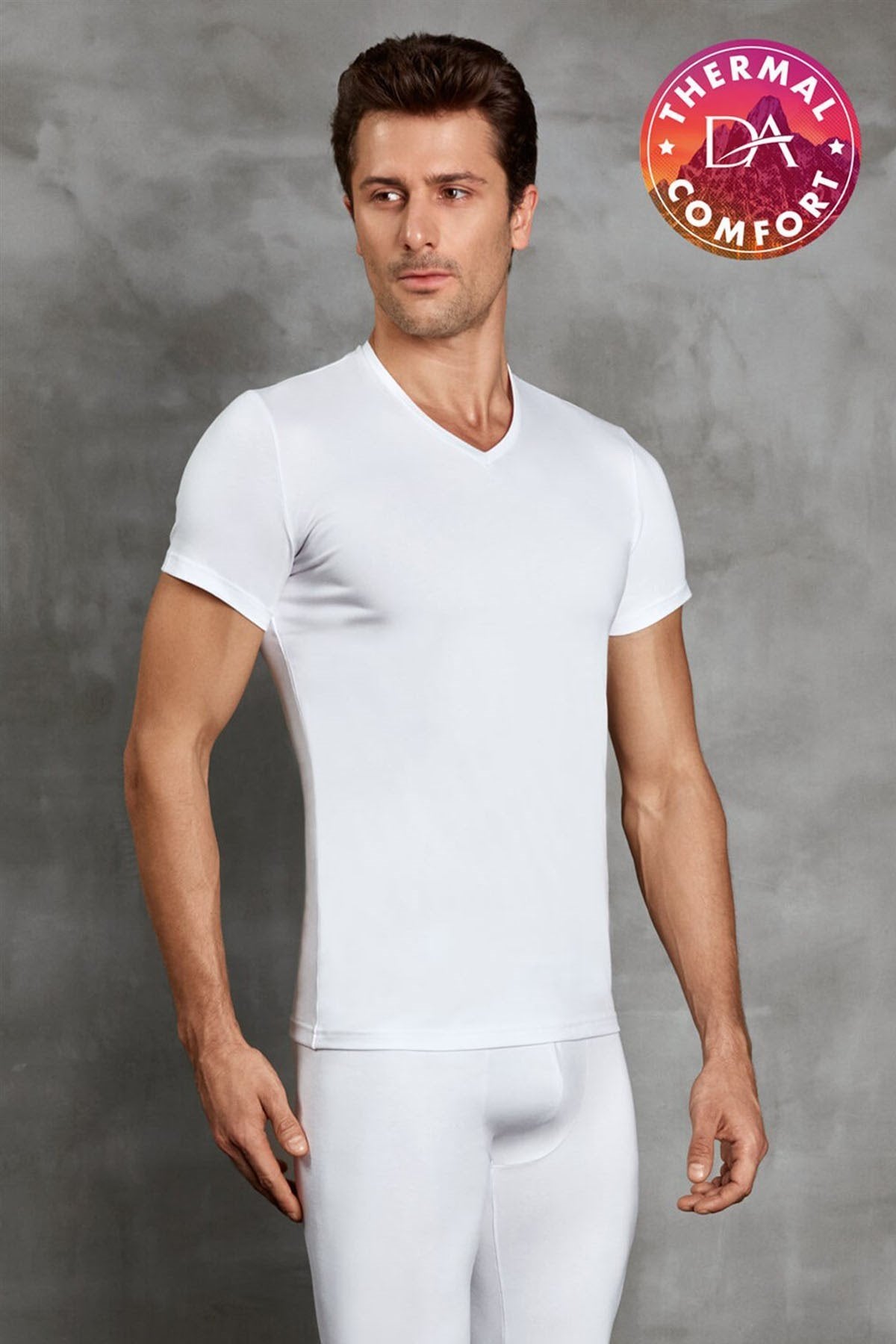 Men's Soft Viloft Thermal V-Neck Short Sleeve T Shirt 2890