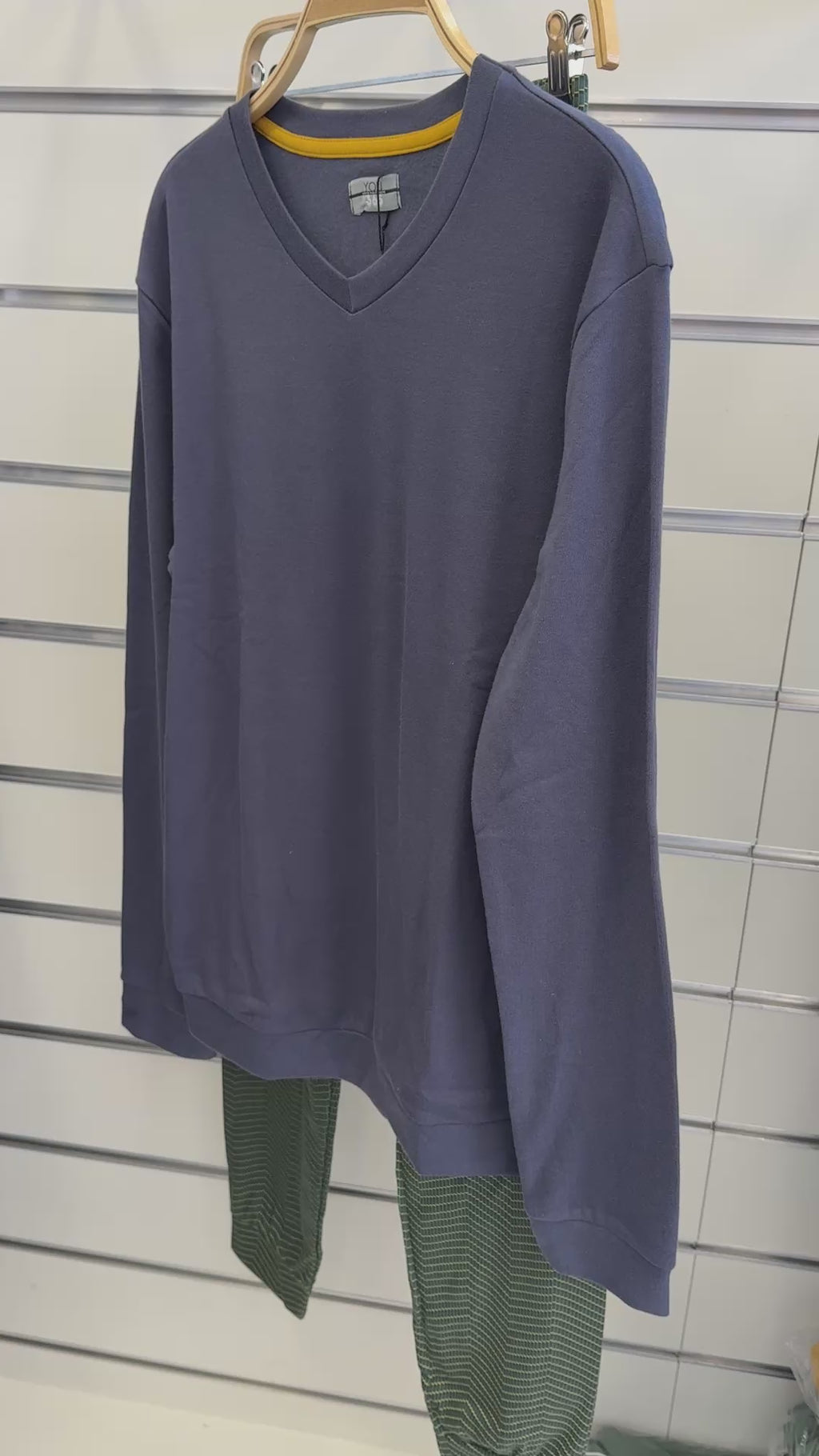 Winter Men’s Pajama Set Italian Premium Cotton  – Medium Thick Available in gray and navy L892267