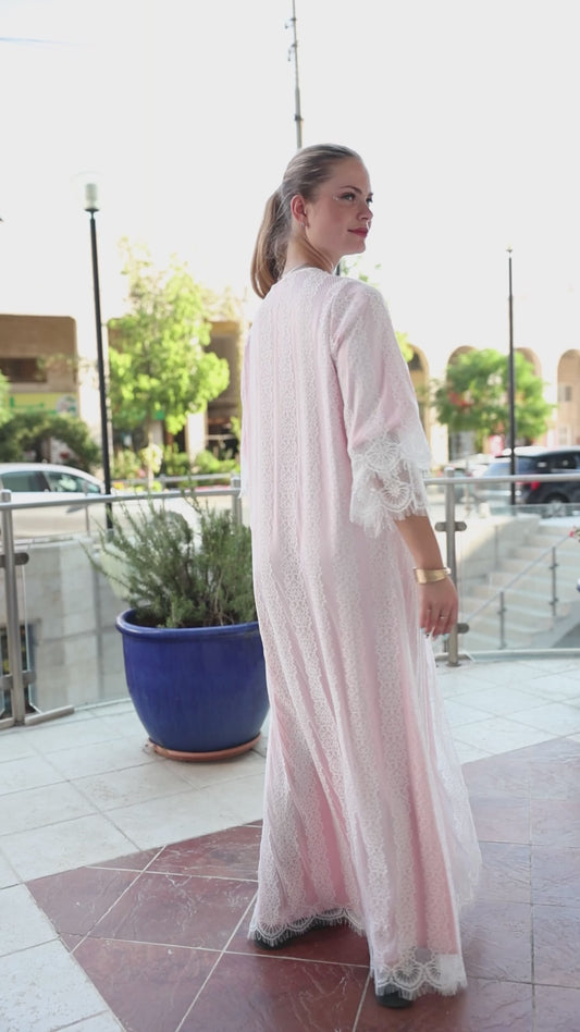 Maternity set gown and robe one piece satin silk by coco box Cb117