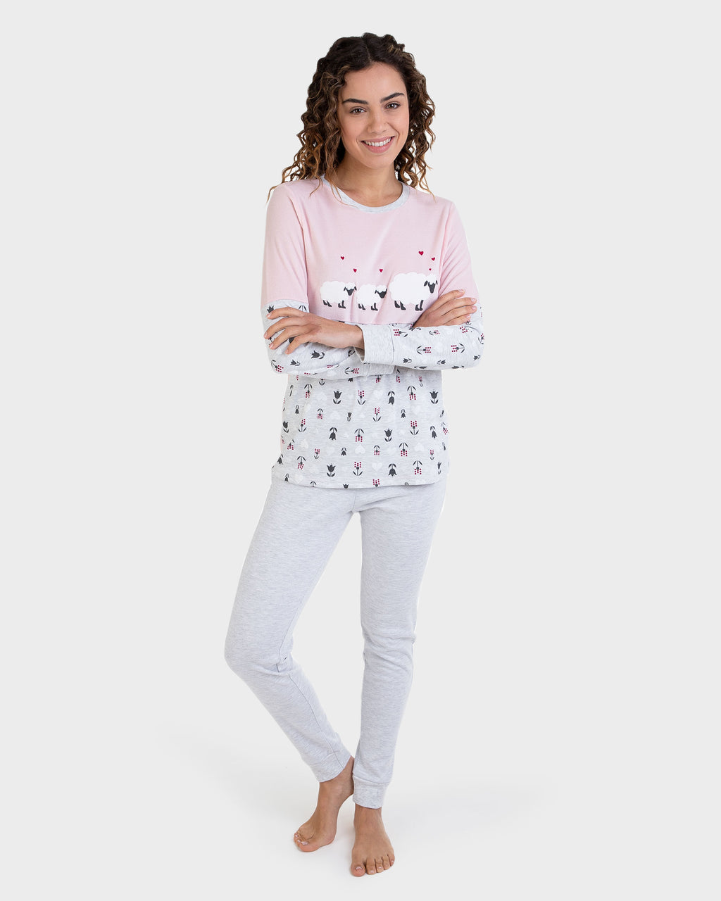 Soft velvet pajama with cotton pants made in spain Available 2XL only P721209