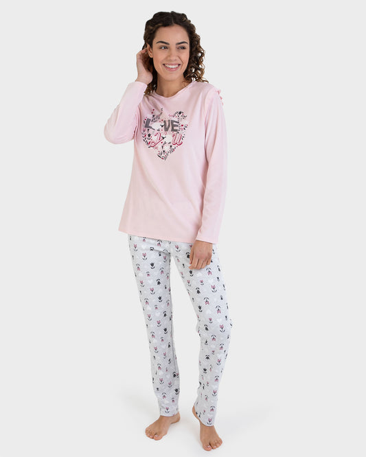 Soft velvet pajama with cotton pants made in spain P721210. XL available